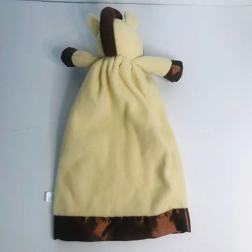 komet creations lovey‎ security blanket satin heart trim pony horse yellow brown